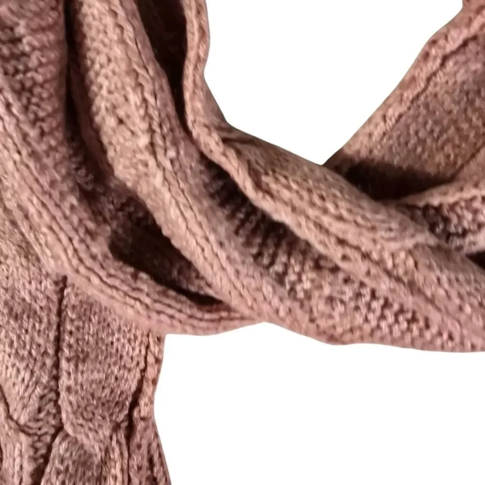 Elegant Dusty Rose Knit Infinity Scarf